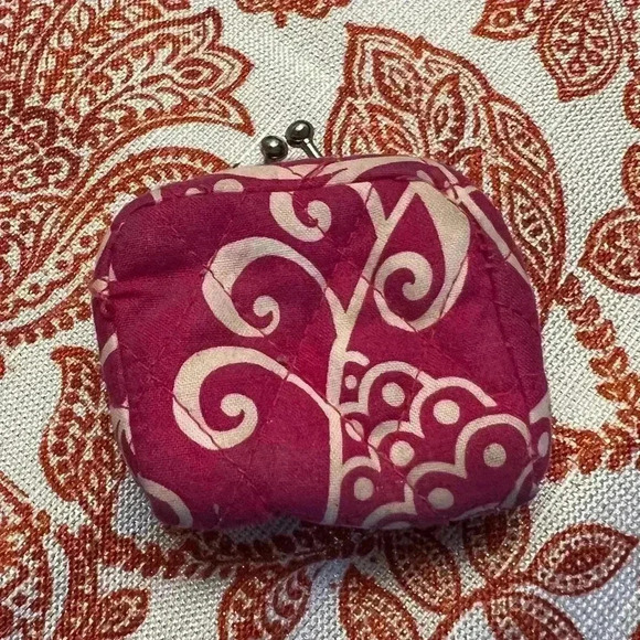 Vera Bradley mini coin pouch purse snap mirror 3” - Picture 4 of 4